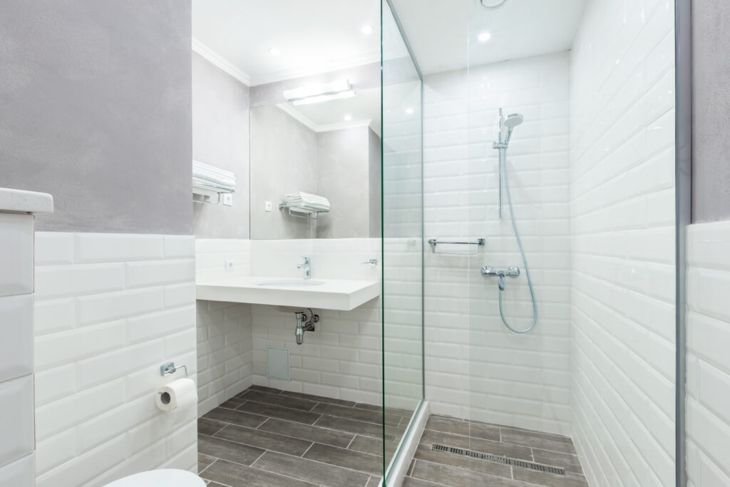 glass walled shower