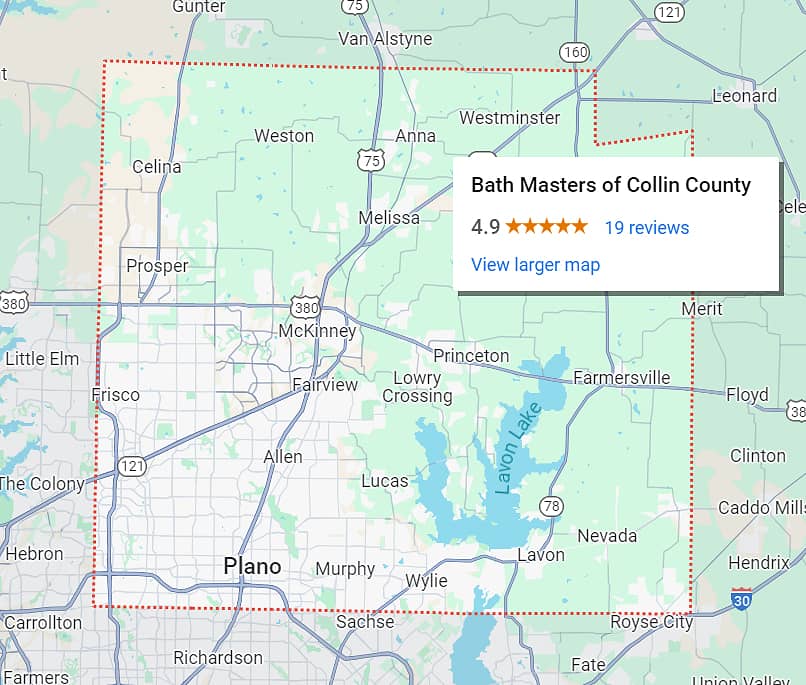 Bath Masters of Collin County Map