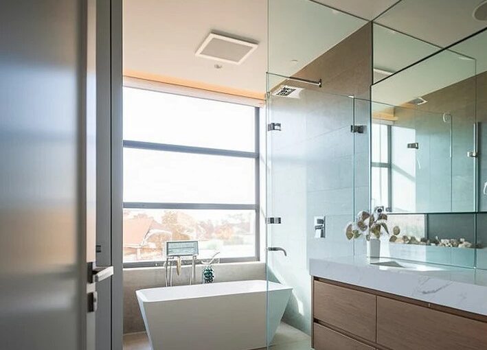 Collin County TX master bathroom with freestanding tub